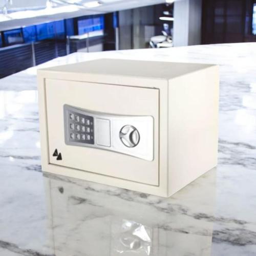 خزنة صغير لون بيج واسود بدون شاشة للفنادق والمنازل...