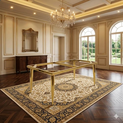 قاعدة طاولة طعام مستطيل ذهبي مقاس 120CM*60CM*70CM...