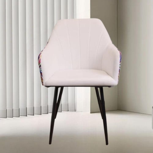 كرسي طعام وكافية قماش قطيفة سكري وظهر نقشة ملونة و...