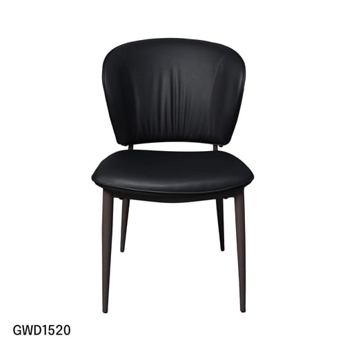 كرسي طعام جلد اسود مع قاعدة ارجل حديد بني GWD1520B...