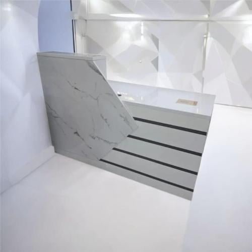 كاونتر استقبال خشبي مع أدراج 180 سم ابيض