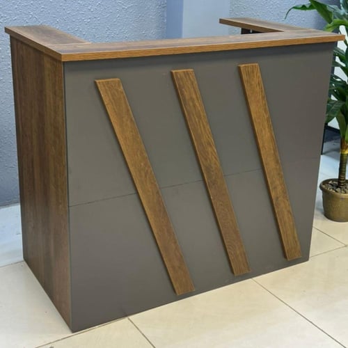 كاونتر استقبال خشبي مع أدراج 120CM*65CM*105CM بني...
