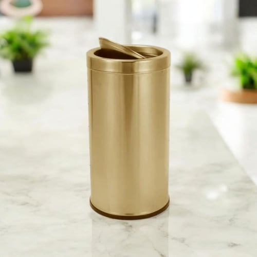سلة مهملات خارجية دائري اسطواني فتحه مروحه ستيل ذه...