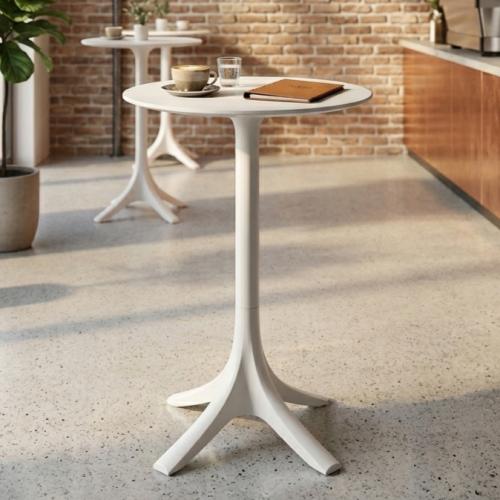طاولة طعام بار فابير دائري ابيض ZH061WHITE