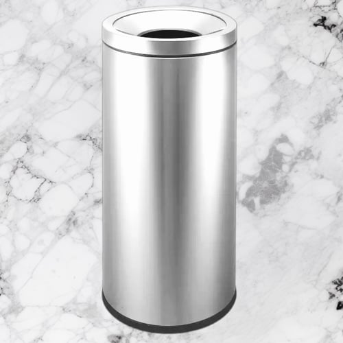 سلة مهملات خارجية دائري اسطواني ستيل فضي 50لتر GWD...