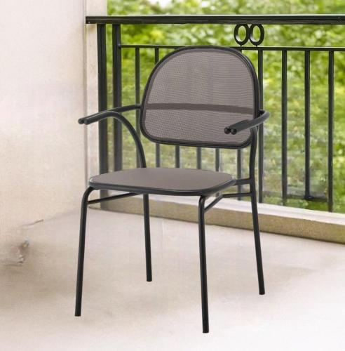 كرسي خارجي حديد اسود E14 BLACK