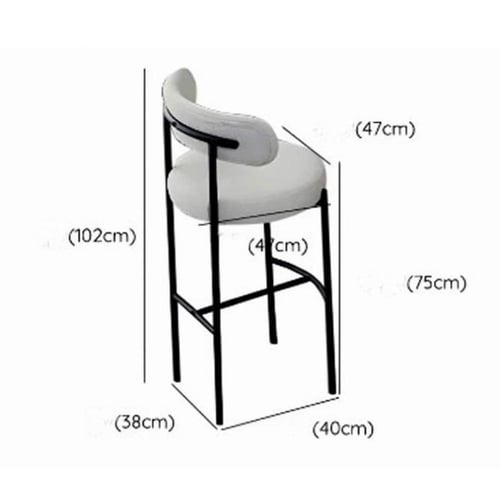 كرسي بار حديد قماش بوكلي BA-6182GREY+S