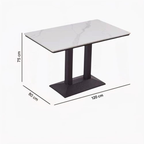 طاولة طعام سيراميك مستطيل ابيض WHITE3359