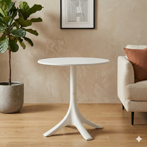 طاولة طعام فابير دائري ابيض ZH062WHITE