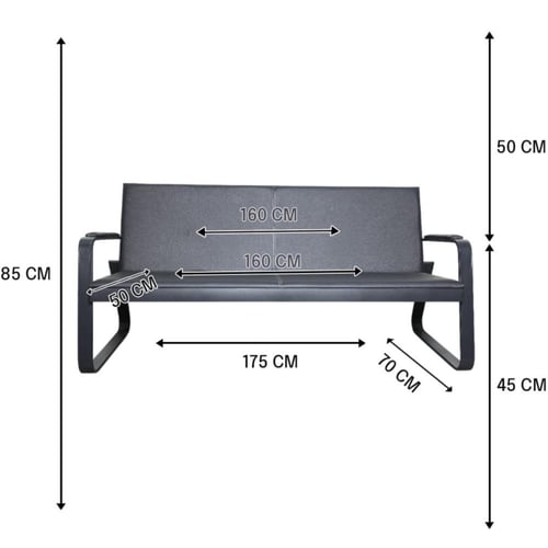 كرسي انتظار جلد اسود 3قطع بقواعد حديد اسود GWD1522