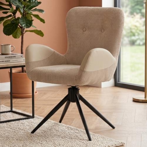كرسي طعام و كافيه قماش اللون بيج ZH031BEIGE
