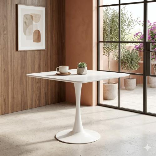 طاولة ضيافة و كافية مربع لون ابيض 70-BA-MDF4