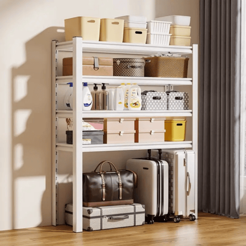 رفوف تخزين خشبية مع هيكل معدني لتحمل الاوزان 5ادوا...