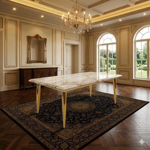 قاعدة طاولة طعام مستطيل ذهبي مقاس 120CM*60CM*70CM...