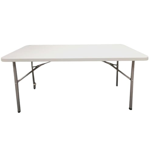 طاولة فايبر للمناسبات مستطيل ابيض بارجل قابلة للطي...