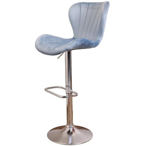كرسي بار قماش مخملي ازرق فاتح HC-33LIGHTBLUE