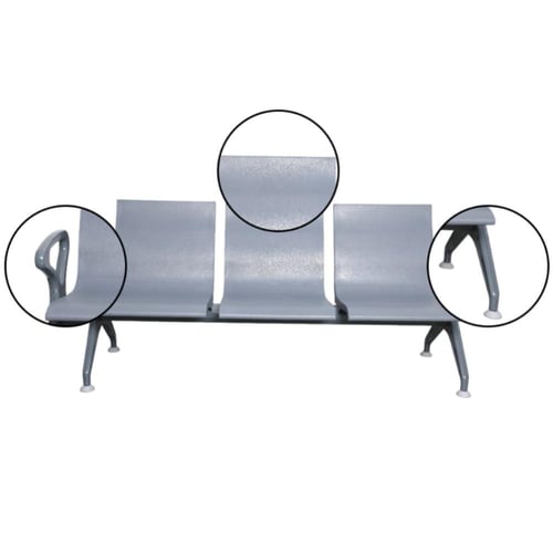 كرسي انتظار فايبر رمادي 3مقاعد بقاعدة فايبر رمادي...