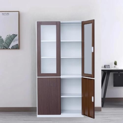 دولاب ملفات مكتبي حديد 2 ابواب قزاز و2 ابواب حديد...