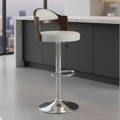 كرسي بار مقعد جلد قاعدة هيدروليك FF-RT-3030WHITE