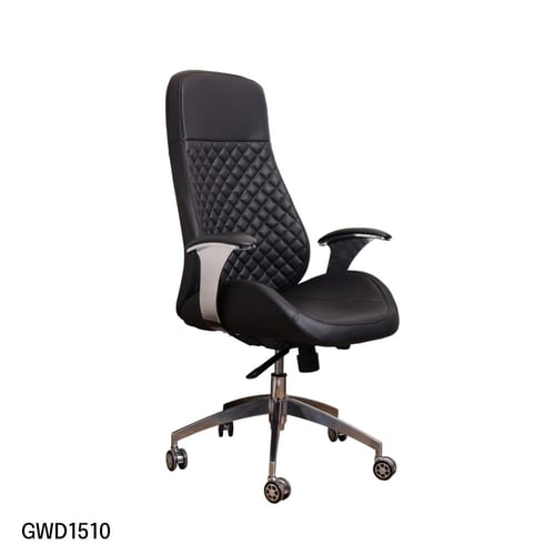 كرسي مكتبي جلد لون اسود موديل رقم GWD1510BLACK