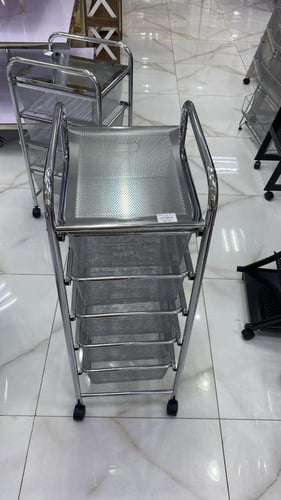 عربة اكسسوارات ولوازم الشعر 5ارفف شبك ستيل كامل TW...