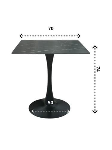 طاولة طعام سيراميك مربع اسود 3354 BLACK