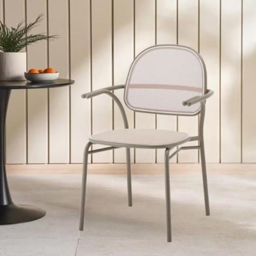 كرسي خارجي حديد بيج E14BEIGE