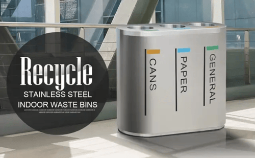 سلة مهملات خارجية ستانلس ستيل 3 فتحات GWD1346