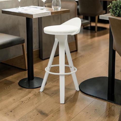 كرسي بار فايبر ابيض بقاعدة ثابتة ZH060WHITE