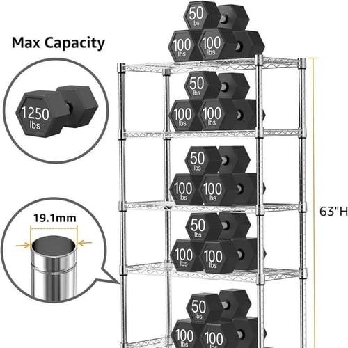 رفوف تخزين ستيل 4 ادوار يتحمل كل رف 250كجم مقاس 45...