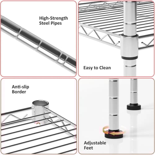 رفوف تخزين ستيل 4 ادوار يتحمل كل رف 250كجم مقاس 60...