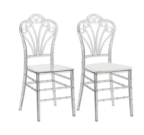 كرسي حفلات ومناسبات اكليريك شفاف قوي مقاوم للخدش P...