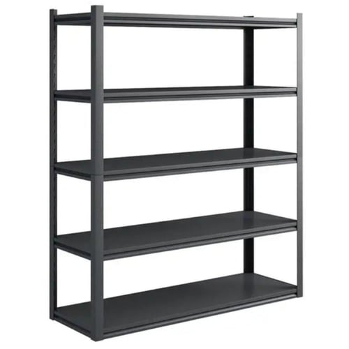 رفوف تخزين خشبية مع هيكل معدني لتحمل الاوزان 5ادوا...