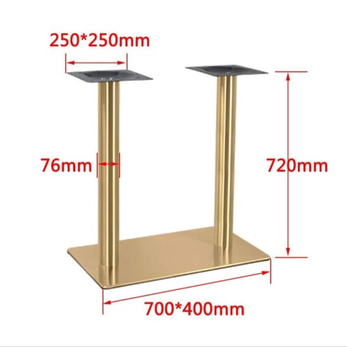 قاعدة طاولة طعام مزدوج ستانليس استيل ذهبي بقاعدة م...