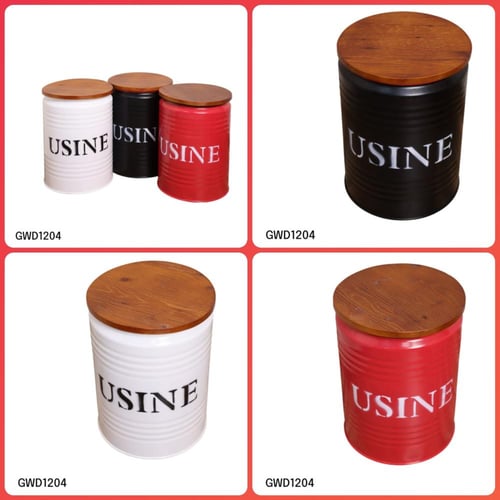 طقم طاولة طعام سطح خشبي دائري مع 3 كراسي شكل برميل...