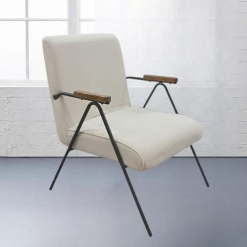 كرسي كافية وضيافة واسترخاء خشب مع قماش ابيض سكري Z...