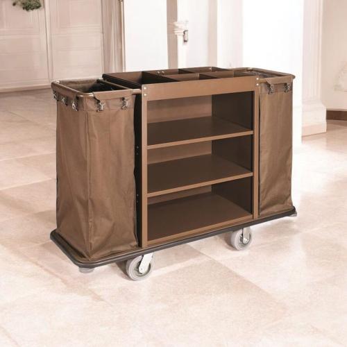 عربية نظافة كبيرة 2 كيس قماش لون بني GWH211