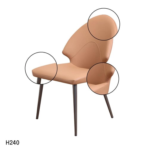 كرسي طعام جلد بني مع قاعدة ارجل حديد رمادي H240BRO...