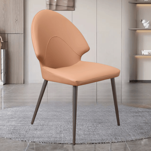 كرسي طعام جلد بني مع قاعدة ارجل حديد رمادي H240BRO...