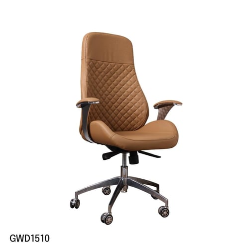 كرسي مكتبي جلد لون بني برتقالي موديل رقم GWD1510OR...