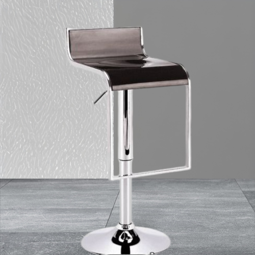 كرسي بار فايبر بني غامق وقاعدة ستيل فضي GWD1098B