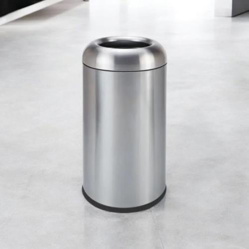 سلة مهملات خارجية دائري اسطواني ستيل فضي 50لتر GWD...