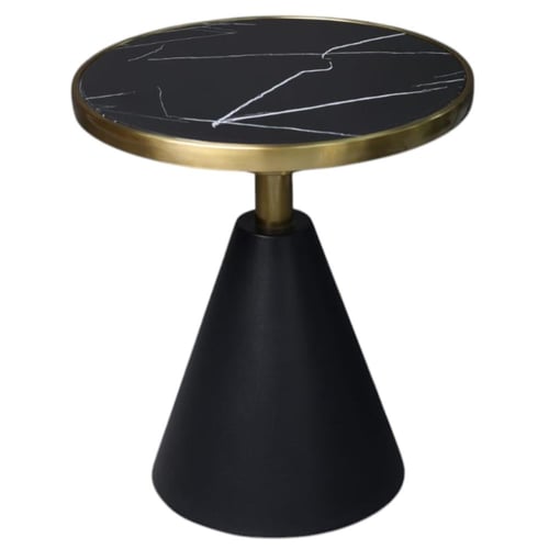 طاولة ضيافة للقهوة فاخرة دائرية 50CM قاعدة ستيل ذه...