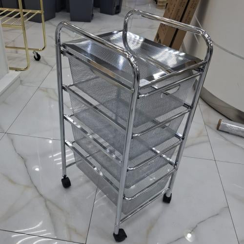 عربة اكسسوارات ولوازم الشعر 4ارفف شبك ستيل كامل TW...