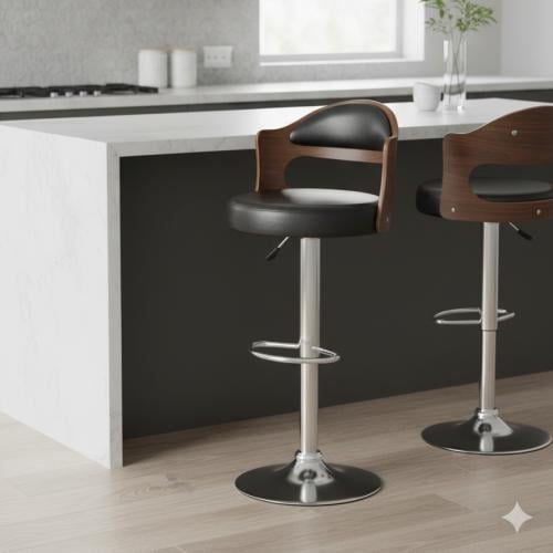 كرسي بار مقعد جلد قاعدة هيدروليك FF-RT-3030BLACK