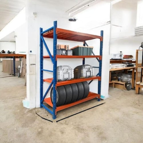 رفوف تخزين حديد 4 ادوار يتحمل كل رف 500كجم مقاس 60...