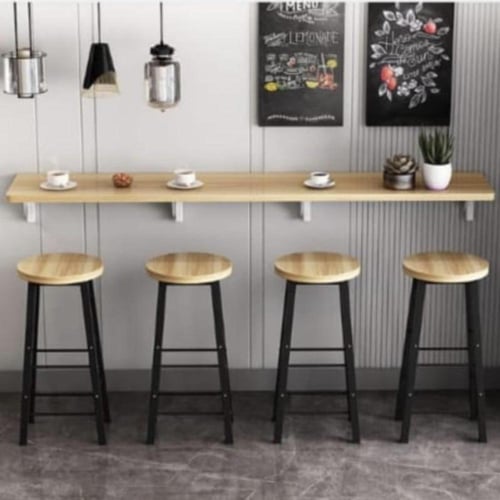 طاولة خشب جداري رصاصي مرشوش بلون ابيض وذهبي ومدهون...