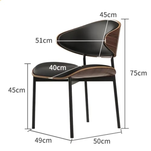 كرسي طعام وكافيه خشبي مع جلد اسود GWD1592BLACK