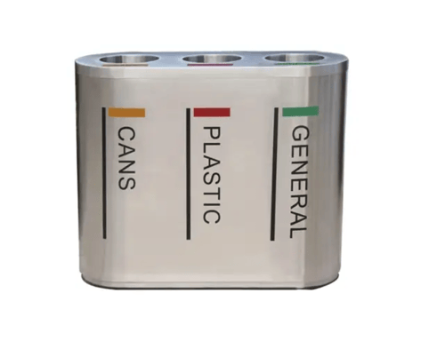 سلة مهملات خارجية ستانلس ستيل 3 فتحات GWD1346