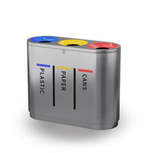 سلة مهملات خارجية ستانلس ستيل 3 فتحات GWD1346